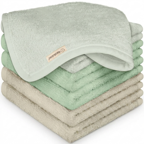 KeaBabies Deluxe Baby Washcloths, Soft Absorbent Cotton Wash Cloths for Newborns and Infants, Gentle on Sensitive Skin, Hills
