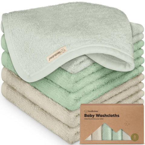 KeaBabies Deluxe Baby Washcloths, Soft Absorbent Cotton Wash Cloths for Newborns and Infants, Gentle on Sensitive Skin, Hills