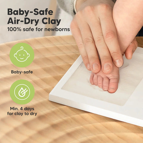 KeaBabies Baby Handprint & Footprint Keepsake Duo Frame, Barnwood, Capture Precious Memories, Safe Inkless Kit, Nursery Display, Personalized Baby Gift
