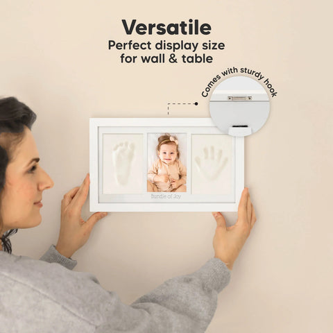 KeaBabies Baby Handprint & Footprint Keepsake Duo Frame, Barnwood, Capture Precious Memories, Safe Inkless Kit, Nursery Display, Personalized Baby Gift