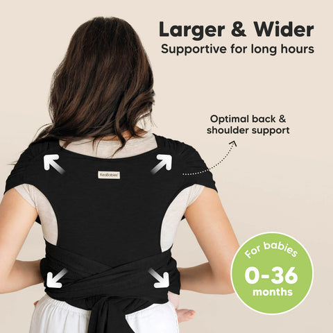 KeaBabies D-Lite Wrap Baby Carrier, Stone Gray, Ergonomic, Adjustable, Comfortable Infant Wrap, Newborn to Toddler, Hands-Free Babywearing
