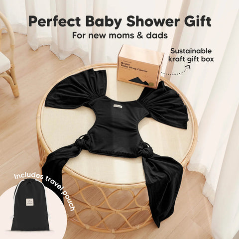 KeaBabies D-Lite Wrap Baby Carrier, Stone Gray, Ergonomic, Adjustable, Comfortable Infant Wrap, Newborn to Toddler, Hands-Free Babywearing