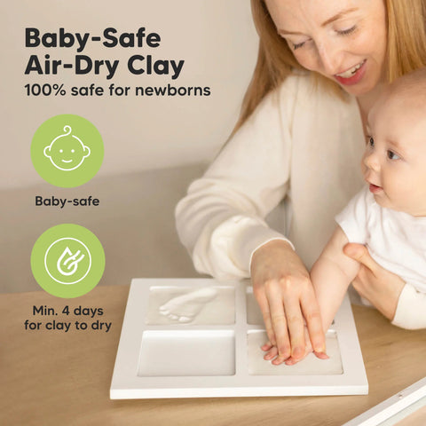 KeaBabies Ever Baby Hand & Footprint Keepsake Frame, Cloud Gray, Capture Baby’s Tiny Hands and Feet, Inkless, Durable Memory Frame, Perfect Newborn Gift, Cherish Precious Early Moments