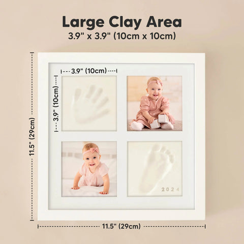 KeaBabies Ever Baby Hand & Footprint Keepsake Frame, Cloud Gray, Capture Baby’s Tiny Hands and Feet, Inkless, Durable Memory Frame, Perfect Newborn Gift, Cherish Precious Early Moments