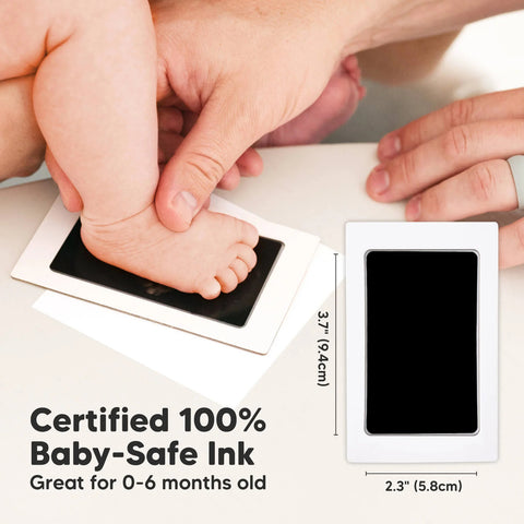 KeaBabies Fond Clean Touch Inkless Hand & Footprint Frame, White Silver, Mess-Free Baby Imprint Kit, Safe Newborn Keepsake Frame, Nursery Decor Gift