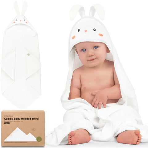 KeaBabies Cuddle Baby Hooded Towel, Ultra Soft Absorbent Baby Bath Towel for Newborns & Toddlers, Gentle on Sensitive Skin, Bunny
