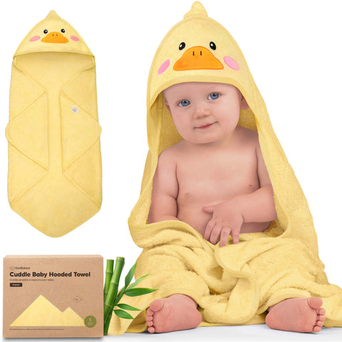 KeaBabies Cuddle Baby Hooded Towel, Ultra Soft Absorbent Baby Bath Towel for Newborns & Toddlers, Gentle on Sensitive Skin, Frog