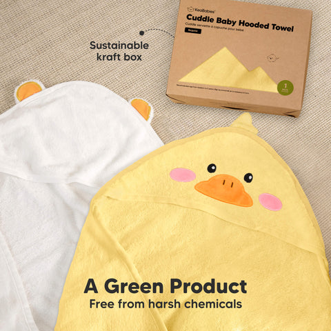 KeaBabies Cuddle Baby Hooded Towel, Ultra Soft Absorbent Baby Bath Towel for Newborns & Toddlers, Gentle on Sensitive Skin, Frog