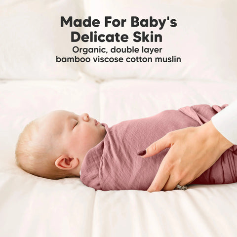 KeaBabies Lumi Muslin Swaddle Blankets, Soft Breathable Baby Receiving Blanket, Lightweight Newborn Swaddle Wrap, Corals