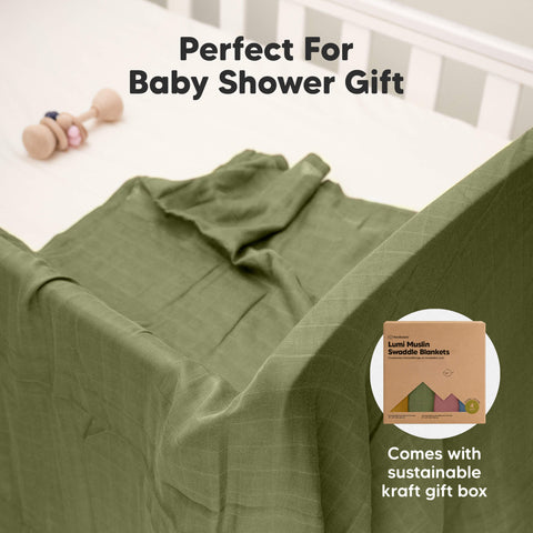 KeaBabies Lumi Muslin Swaddle Blankets, Soft Breathable Baby Receiving Blanket, Lightweight Newborn Swaddle Wrap, Corals