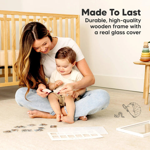 KeaBabies Nova Baby's First Year Picture Frame, Baby Milestone Photo Frame for 12 Monthly Photos, Nursery Memory Keepsake Display, Alpine White