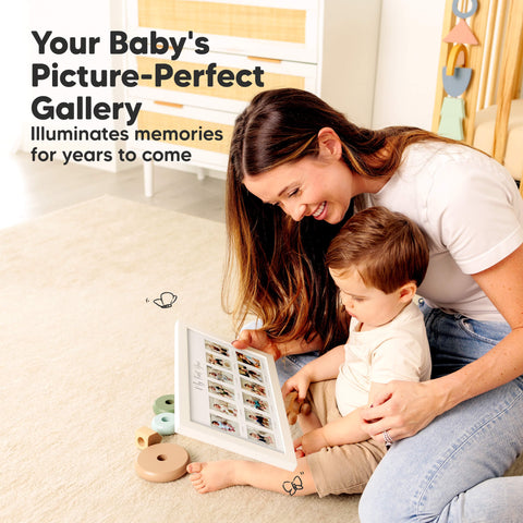 KeaBabies Nova Baby's First Year Picture Frame, Baby Milestone Photo Frame for 12 Monthly Photos, Nursery Memory Keepsake Display, Ash Wood