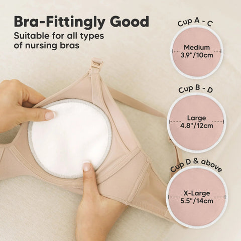 KeaBabies Soothe Nursing Pads, Lovelle, Medium Size, Ultra Absorbent Reusable Breast Pads, Leakproof Soft Bamboo Nursing Pads for Breastfeeding Moms