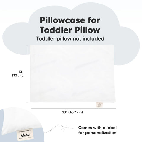 KeaBabies Printed Toddler Pillowcase 13x18 Inch, Soft Breathable Pillow Cover for Toddler Pillows, Kids Bed Pillowcase for Travel, Daycare and Preschool, Soft White
