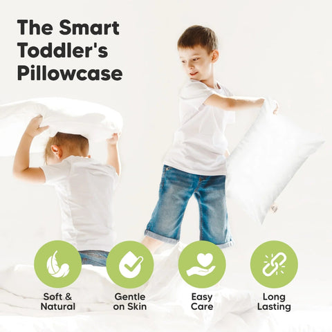 KeaBabies Printed Toddler Pillowcase 13x18 Inch, Soft Breathable Pillow Cover for Toddler Pillows, Kids Bed Pillowcase for Travel, Daycare and Preschool, Soft White