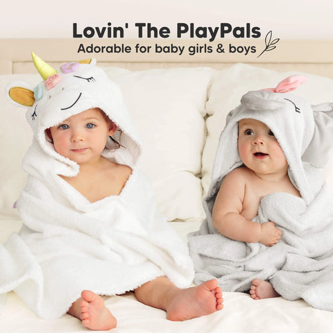 KeaBabies PlayPals Hooded Towel, Soft Absorbent Infant Bath Towel with Hood, Gentle on Sensitive Skin, Ella
