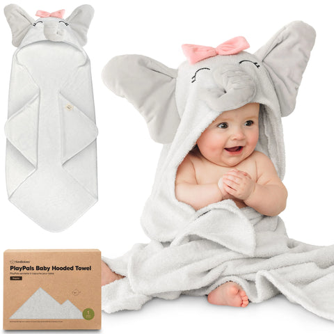 KeaBabies PlayPals Hooded Towel, Soft Absorbent Infant Bath Towel with Hood, Gentle on Sensitive Skin, Ella