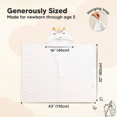 KeaBabies PlayPals Hooded Towel, Soft Absorbent Infant Bath Towel with Hood, Gentle on Sensitive Skin, Ella