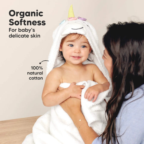 KeaBabies PlayPals Hooded Towel, Soft Absorbent Infant Bath Towel with Hood, Gentle on Sensitive Skin, Ella