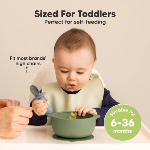 KeaBabies Silicone Suction Baby Bowls, 2-Pack, Strong Suction Base, BPA Free Toddler Feeding Bowls, Baby Led Weaning Essentials, Roseate