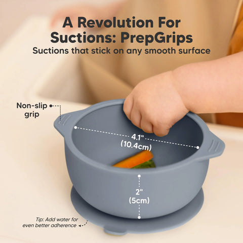 KeaBabies Silicone Suction Baby Bowls, 2-Pack, Strong Suction Base, BPA Free Toddler Feeding Bowls, Baby Led Weaning Essentials, Roseate