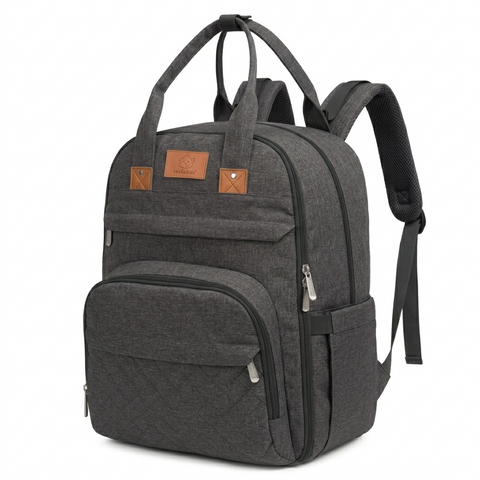 KeaBabies Rove Diaper Bag, Charcoal, Spacious & Organized Baby Bag, Multi-Functional, Durable, Waterproof, Ideal for Moms & Dads