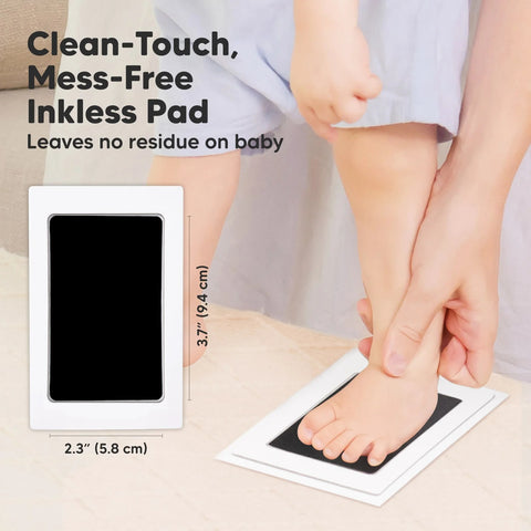 KeaBabies Round Inkless Ink Pads, 2-Pack, Gold, Clean Touch Baby Handprint Footprint Ink Pads, Mess-Free Safe Imprint Kit, Keepsake Essentials