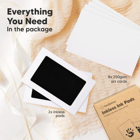 KeaBabies Round Inkless Ink Pads, 2-Pack, Gold, Clean Touch Baby Handprint Footprint Ink Pads, Mess-Free Safe Imprint Kit, Keepsake Essentials