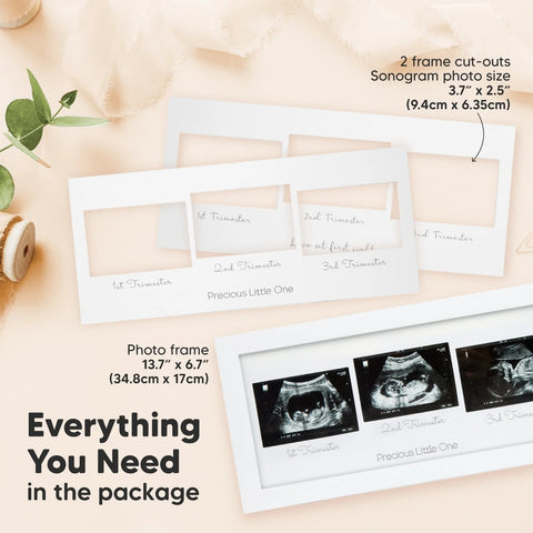 KeaBabies Trio Baby Sonogram Frame, Petal Pink, Display 3 Ultrasound Photos, Baby Keepsake Frame, Nursery Decor, Pregnancy Memory Gift for Expecting Parents