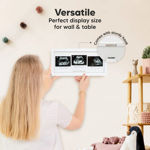 KeaBabies Trio Baby Sonogram Frame, Petal Pink, Display 3 Ultrasound Photos, Baby Keepsake Frame, Nursery Decor, Pregnancy Memory Gift for Expecting Parents