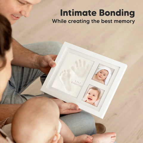 KeaBabies Baby Handprint & Footprint Keepsake Duo Frame, Ash Wood, Capture Precious Memories, Safe Inkless Kit, Nursery Display, Personalized Baby Gift