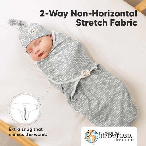KeaBabies Soothe Swaddle Wraps with Knot Hats, 3-Pack Butterflies, Soft Breathable Baby Swaddle Blanket Set with Hat, Adjustable Newborn Wrap, Sleep Essentials