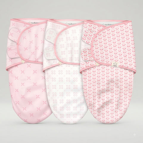 KeaBabies Soothe Swaddle Wraps, 3-Pack Blossom, Large, Soft Breathable Baby Swaddle Blanket Set, Adjustable Newborn Wrap, Infant Sleep Comfort Essentials