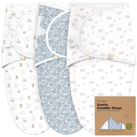 KeaBabies Soothe Swaddle Wraps, 3-Pack Butterflies, Large, Soft Breathable Baby Swaddle Blanket Set, Adjustable Infant Wrap, Secure Newborn Sleep Essentials