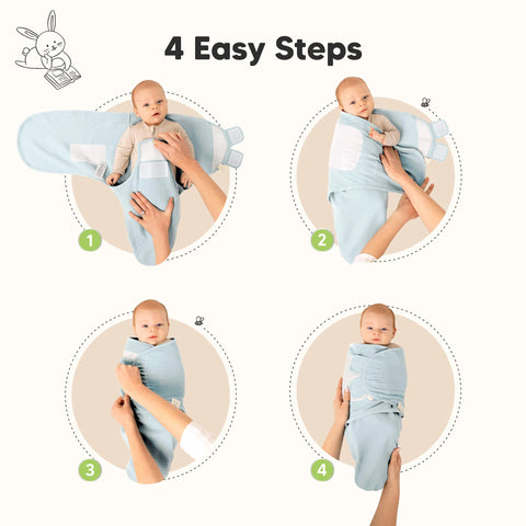 KeaBabies Soothe Swaddle Wraps 3 Pack, Adjustable Baby Swaddle Blankets, Soft Breathable Infant Sleep Sack Swaddles for Newborns, Ripple