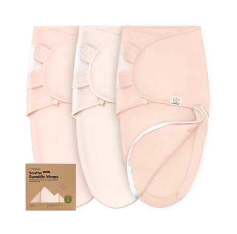 KeaBabies Soothe Zippy Swaddle Wrap, 3-Pack Angelic, Easy Zip Baby Swaddle Blanket, Soft Breathable Newborn Wrap, Secure Infant Sleep Essentials