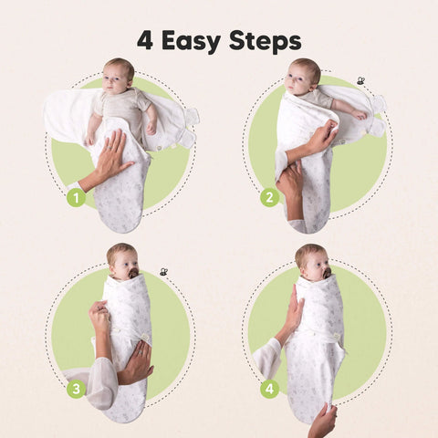 KeaBabies Soothe Zippy Swaddle Wrap, 3-Pack Aspire