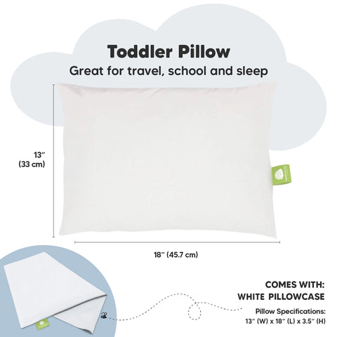 KeaBabies Toddler Pillow with Pillowcase, Kids Travel Bed Pillow, Breathable Microfiber Filled Sleeping Pillow for Toddlers, Preschool Nap Pillow, Clay