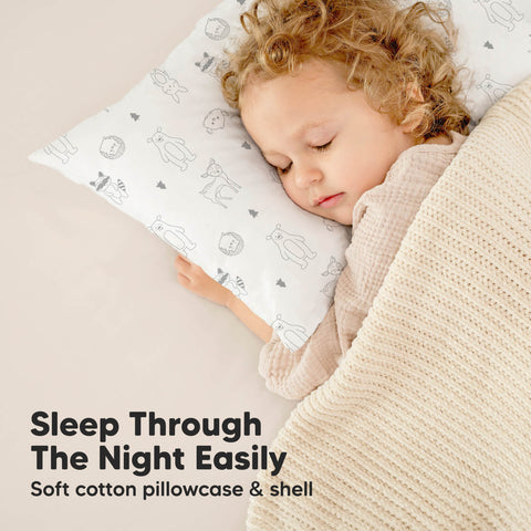 KeaBabies Jumbo Toddler Pillow with Pillowcase, Kids Travel Bed Pillow, Breathable Microfiber Filled Sleeping Pillow for Toddlers, Preschool Nap Pillow, Flutter
