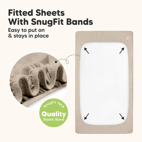 KeaBabies Isla Waterproof Crib Sheets, 2-Pack, Avocado, Protect+ Layer, Leakproof Baby Mattress Sheet, Breathable Fitted Crib Cover