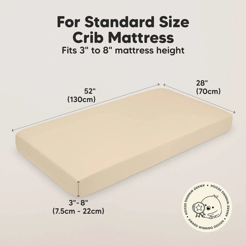 KeaBabies Isla Waterproof Crib Sheets, 2-Pack, Soft White, Protect+ Layer, Leakproof Baby Mattress Sheet, Breathable Fitted Crib Cover