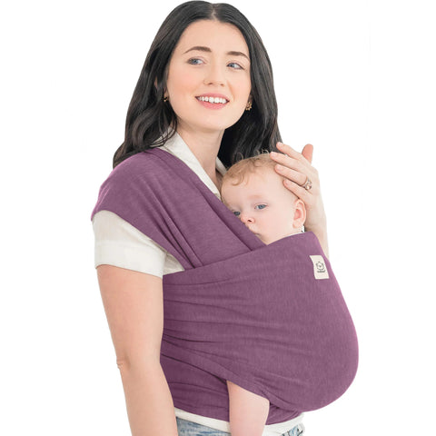 KeaBabies Original Wrap Baby Carrier, Dark Mauve, Ergonomic, Adjustable, Breathable, Hands-Free Baby Carrier, Newborn to Toddler Comfort
