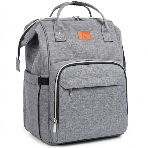KeaBabies Original Diaper Bag, Classic Gray, Large, Multi-Functional, Organized Compartments, Durable & Stylish, Travel Baby Bag