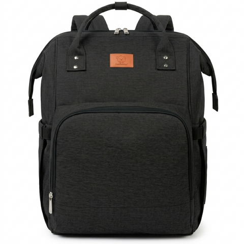 KeaBabies Original Diaper Bag, Trendy Black, Large, Multi-Functional, Organized Compartments, Durable & Stylish, Travel Baby Bag