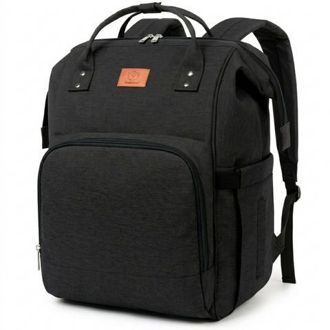 KeaBabies Original Diaper Bag, Trendy Black, Large, Multi-Functional, Organized Compartments, Durable & Stylish, Travel Baby Bag