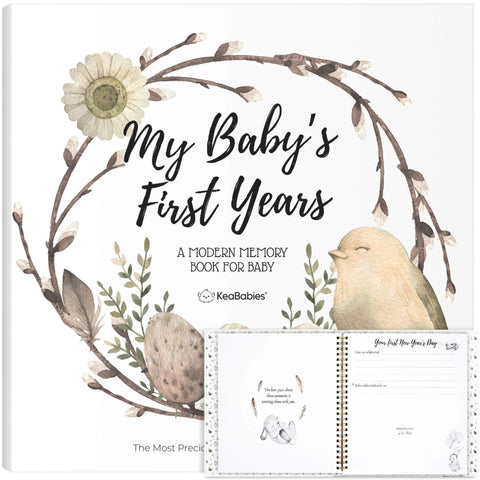 KeaBabies Craft Baby First Years Memory Book, Wonderland, Capture Baby Milestones, Interactive Memory Journal, Photos, Notes, Keepsake for Early Years, Thoughtful Gift for Newborn