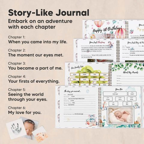 KeaBabies Craft Baby First Years Memory Book, Wonderland, Capture Baby Milestones, Interactive Memory Journal, Photos, Notes, Keepsake for Early Years, Thoughtful Gift for Newborn