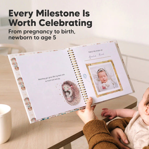 KeaBabies Craft Baby First Years Memory Book, Wonderland, Capture Baby Milestones, Interactive Memory Journal, Photos, Notes, Keepsake for Early Years, Thoughtful Gift for Newborn