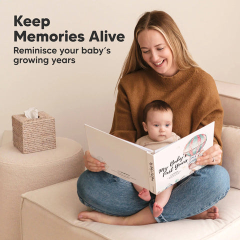KeaBabies Craft Baby First Years Memory Book, Wonderland, Capture Baby Milestones, Interactive Memory Journal, Photos, Notes, Keepsake for Early Years, Thoughtful Gift for Newborn