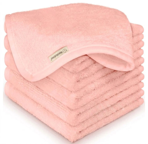 KeaBabies Deluxe Baby Washcloths, Soft Absorbent Cotton Wash Cloths for Newborns and Infants, Gentle on Sensitive Skin, Blush Pink